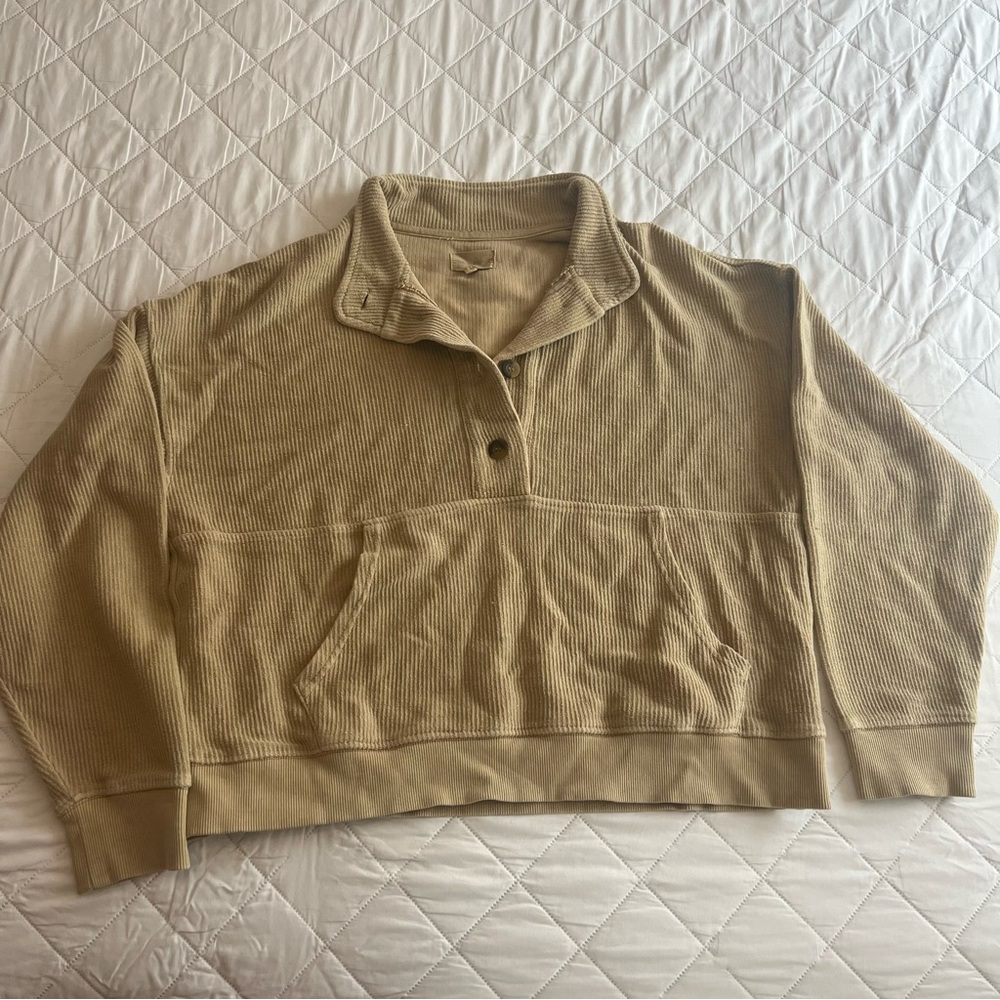 Thread & Supply Mustard Yellow Pullover Button Sweater